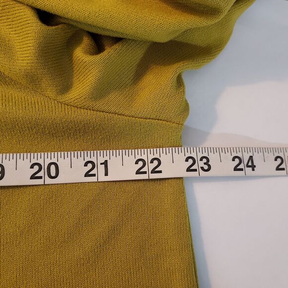 89th + Madison Turtleneck Shirt Top Mustard Yellow Stretch Long Sleeve Womens XL - Picture 9 of 11